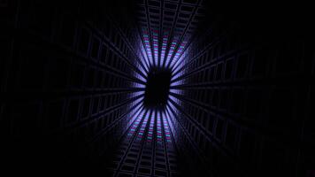Cyan and Pink Neon Light Squares in Grille Tunnel Background VJ Loop in 4K video