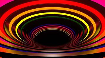 Rainbow Neon Reverse Ellipse Tunnel Background VJ Loop in 4K video