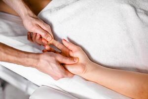 Relaxing Back and Neck Massage for Women with Scrubber at Spa photo