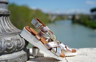 Colorful sandals a summer style photo