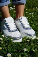 White sport shoes a women spring collection photo