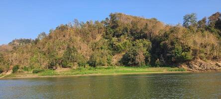 Countryside landscape of surroundings around Kaptai lake hill tracts region of Bangladesh photo