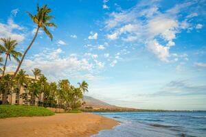 scenery of kaanapali beach at maui island in hawaii, united states photo