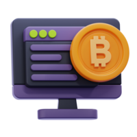 uppkopplad bitcoin 3d illustration png