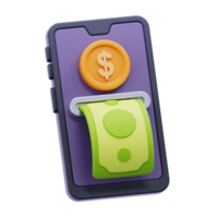digital money 3D Illustration png