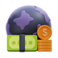 world economy 3D Illustration png