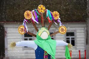 Ethnic doll for burning at the Russian holiday Maslanitsa. photo