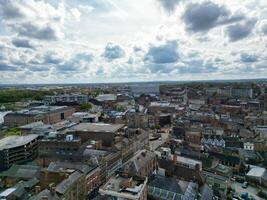High Angle View of Historical Derby City Centre, England United Kingdom. April 26th, 2024 photo