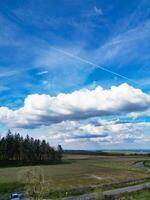 High Angle View of Most Beautiful British Landscape at Redmires Water Reservoirs over Hills of Sheffield City of England United Kingdom, April 30th, 2024 photo