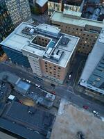 Beautiful Aerial View of Sheffield City Centre at Just After Sunset. England United Kingdom. April 29th, 2024 photo