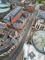 aéreo ver de central Nottingham ciudad de Inglaterra Reino Unido. abril 26, 2024 foto