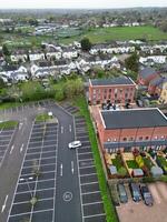 Aerial View of Central Borehamwood London City of England During Cloudy and Rainy Day, England UK. April 4th, 2024 photo