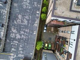 Aerial View of Central Borehamwood London City of England During Cloudy and Rainy Day, England UK. April 4th, 2024 photo