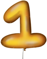 gold balloon with the number 0 to 9 on it png