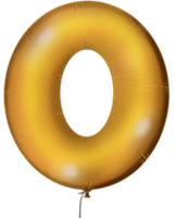 gold balloon with the number 0 to 9 on it png