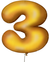 gold balloon with the number 0 to 9 on it png