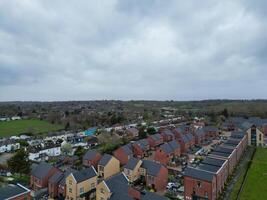 Aerial View of Central Borehamwood London City of England During Cloudy and Rainy Day, England UK. April 4th, 2024 photo