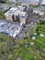 Aerial View of Central Borehamwood London City of England During Cloudy and Rainy Day, England UK. April 4th, 2024 photo