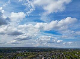 hermosa aéreo ver de histórico central Nottingham ciudad a lo largo río trento, Inglaterra unido Reino foto