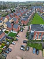 Aerial View of Central Borehamwood London City of England During Cloudy and Rainy Day, England UK. April 4th, 2024 photo