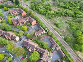 Beautiful Aerial View of Historical Central Nottingham City Along River Trent, England United Kingdom photo