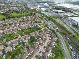 Aerial View of Residential District of Strood Town of Rochester, England United Kingdom. April 20th, 2024 photo