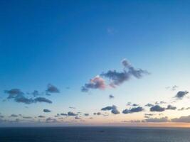 High Angle View of Botany Bay Beach and Sea View During Sunset at Broadstairs Kent, England UK. April 21st, 2024 photo