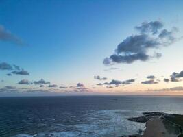 High Angle View of Botany Bay Beach and Sea View During Sunset at Broadstairs Kent, England UK. April 21st, 2024 photo