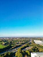 Aerial View of Central Northampton City of Northamptonshire, England United Kingdom. October 25th, 2023 photo