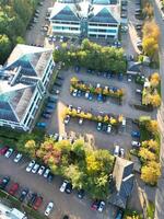 Aerial View of Central Northampton City of Northamptonshire, England United Kingdom. October 25th, 2023 photo