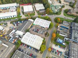 Aerial View of Central Northampton City of Northamptonshire, England United Kingdom. October 25th, 2023 photo