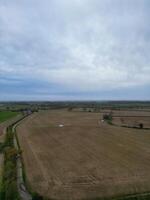 High Angle View of British Countryside Landscape Near Rugby City of England United Kingdom. April 8th, 2024 photo