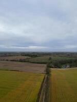 High Angle View of British Countryside Landscape Near Rugby City of England United Kingdom. April 8th, 2024 photo