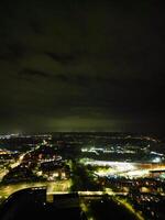 Night Aerial View of Illuminated Historical Central Bedford City of England UK. April 5th, 2024 photo