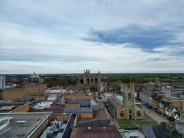 High Angle View of Central Peterborough City of England United Kingdom. April 11th, 2024 photo