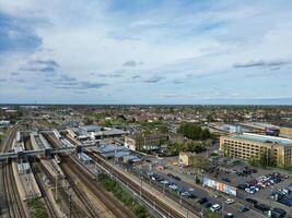 High Angle View of Central Peterborough City of England United Kingdom. April 11th, 2024 photo