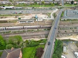 High Angle View of Central Peterborough City of England United Kingdom. April 11th, 2024 photo
