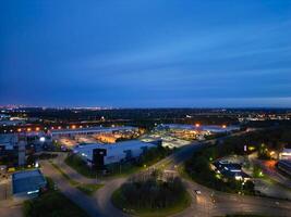 Aerial view of Illuminated Central Dartford London City of England During Night. England UK. April 14th, 2024 photo