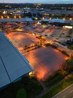 Aerial view of Illuminated Central Dartford London City of England During Night. England UK. April 14th, 2024 photo