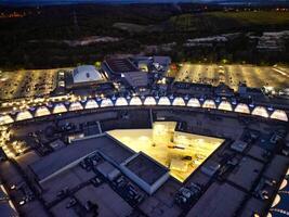 Aerial view of Illuminated Central Dartford London City of England During Night. England UK. April 14th, 2024 photo