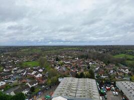 Aerial View of Elstree London City of England Great Britain during Cloudy and Windy Day. April 4th, 2024 photo