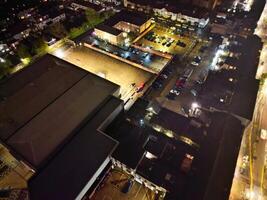 Aerial Night View of Illuminated Borehamwood Central London City of England United Kingdom, April 4th, 2024 photo