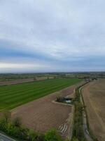 Aerial View of Most Beautiful Countryside Village Near Rugby City of England UK. April 8th, 2024 photo