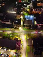 Aerial Night View of Illuminated Borehamwood Central London City of England United Kingdom, April 4th, 2024 photo