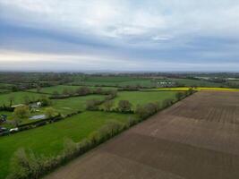 Aerial View of Most Beautiful Countryside Village Near Rugby City of England UK. April 8th, 2024 photo