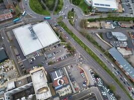 aéreo ver de edificios a central Leicester ciudad de Inglaterra unido Reino. abril 4to, 2024 foto
