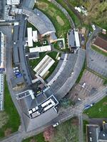 alto ángulo ver de campo de liebre pueblo Londres, puente ux, Inglaterra. unido Reino durante puesta de sol. abril tercero, 2024 foto