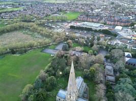 Aerial View of Central Leighton Buzzard Town of England Great Britain. March 29th, 2024 photo