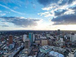 Aerial City Centre Buildings of Birmingham Central City of England United Kingdom During Sunset. March 30th, 2024 photo