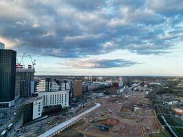 ciudad centrar edificios de Birmingham central ciudad de Inglaterra unido Reino durante puesta de sol. marzo 30, 2024 foto